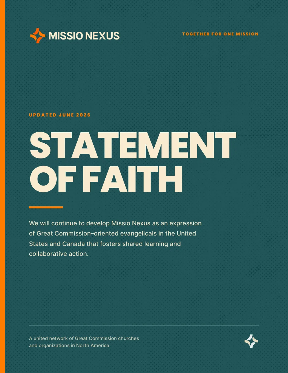 Cover of the Missio Nexus Statement of Faith, updated June 2026
