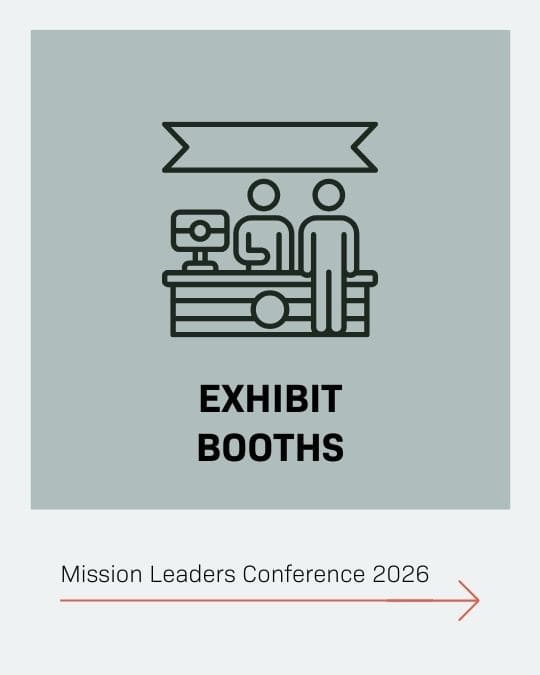 Exhibit booths for advertising and sponsorships at the Mission Leaders Conference 2026.