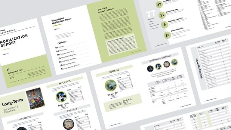 Cover of Missions Mobilization Resources report by Missio Nexus, focusing on global outreach.