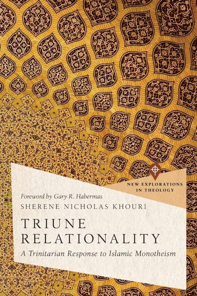 Book cover of 'Triune Relationality' by Sherene Nicholas Khouri with Islamic geometric patterns.