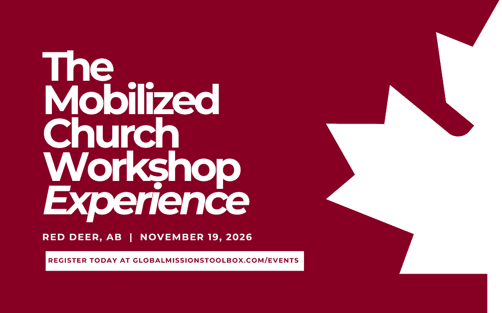 The Mobilized Church Workshop Experience event poster in Red Deer, Alberta.