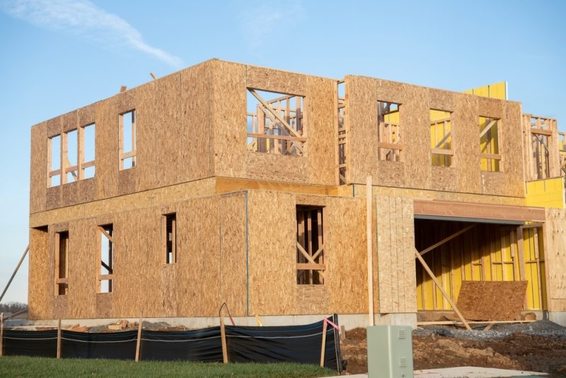Unfinished,New,Plywood,Apartment,Framework,Lumber,Plank,Facade,Site,Truss