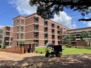 Construction project manager overseeing building site.